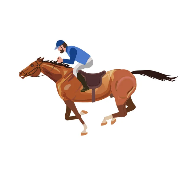 Reiter galoppiert auf Pferd — Stockvektor