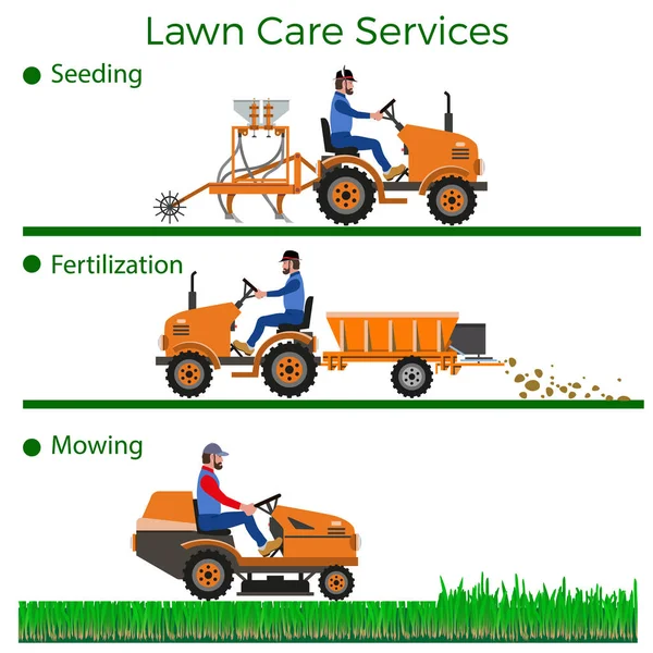 Lawn care worker — Stock Vector