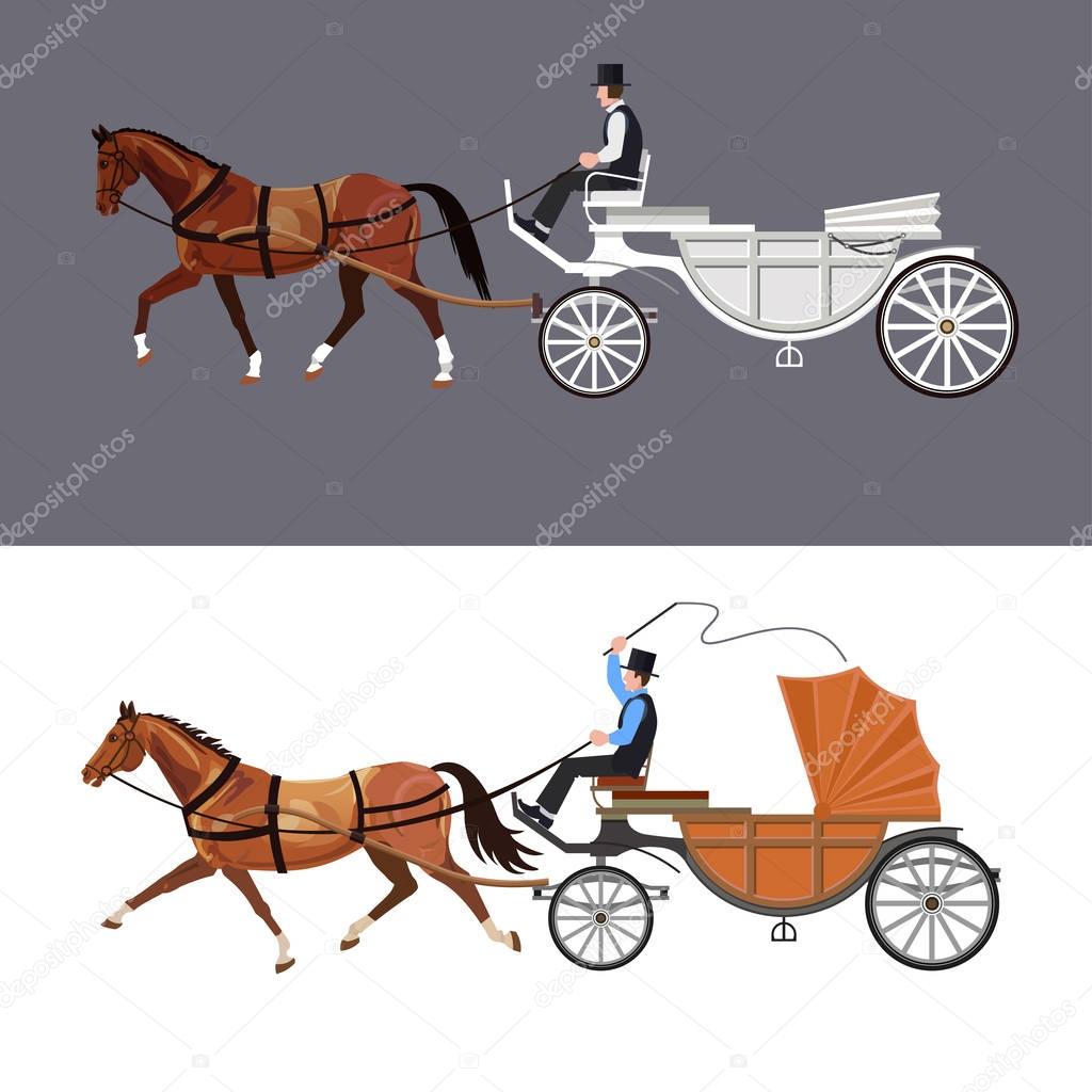 Horse carriage vector