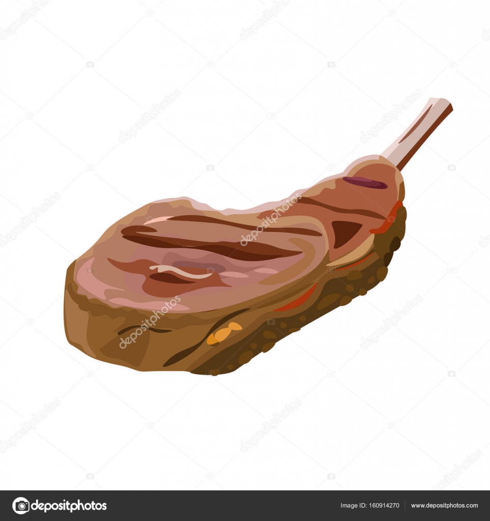Fried lamb rib Stock Vector by ©newgena 160914270