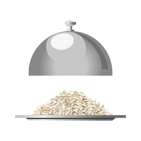 Dienblad met rijst — Stockvector