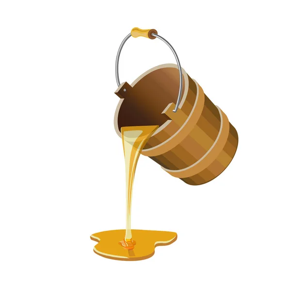 蜂蜜涌出一桶 — 图库矢量图片