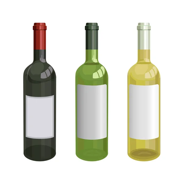 Vector botellas de vino — Vector de stock