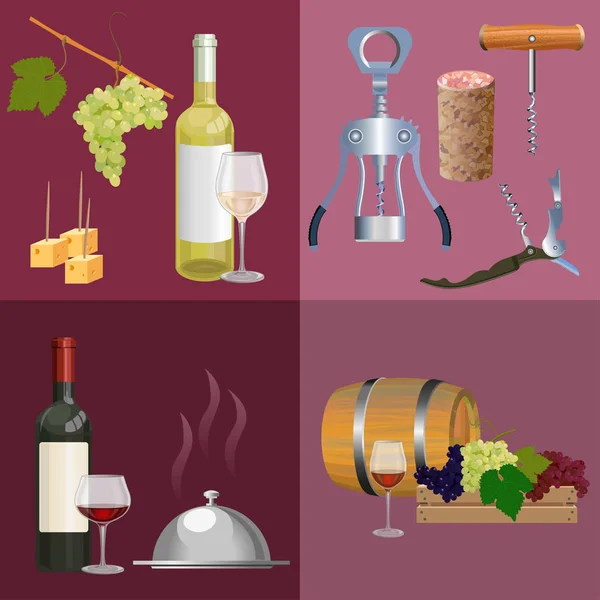 Набор векторных вин — стоковый вектор