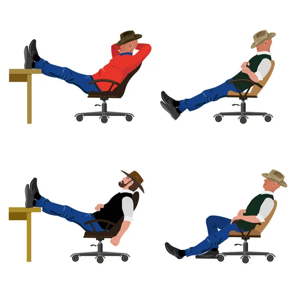 Hommes assis sur une chaise — Image vectorielle