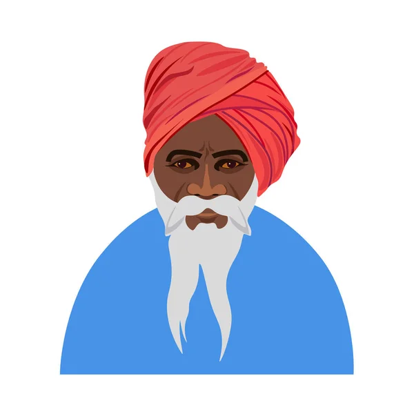 Vieil homme indien — Image vectorielle