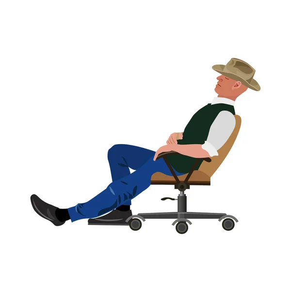 Hombre sentado en un sillón — Vector de stock