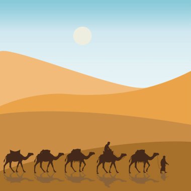 Caravan in the desert clipart