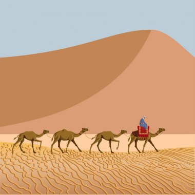 Caravan in the desert clipart