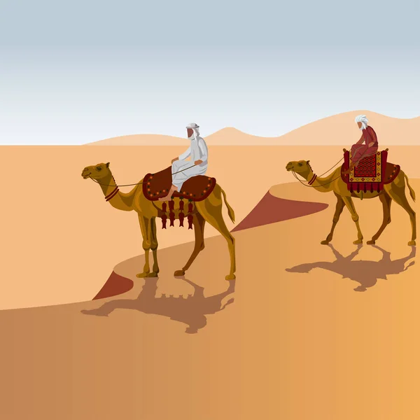 Arabes chevauchant un chameau — Image vectorielle