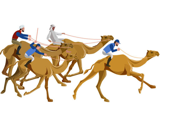 Camel racing vector