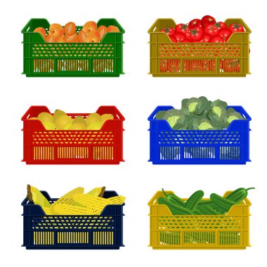 Sebze ile plastik kutular