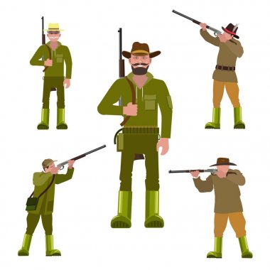 Set of duck hunting clipart