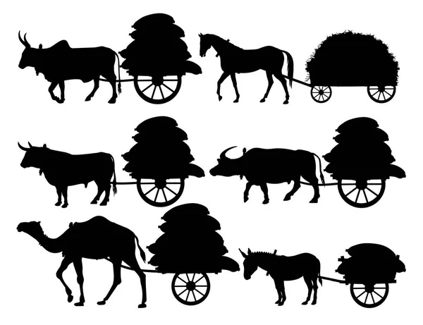 Animal-powered transport — Stock Vector