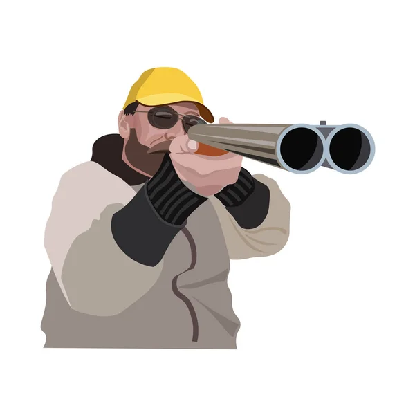 Man with a gun. — Stock Vector