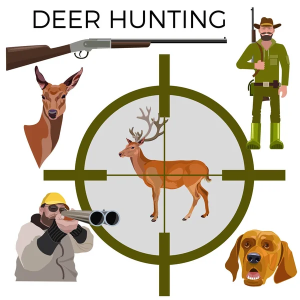Vector de caza de ciervos — Vector de stock