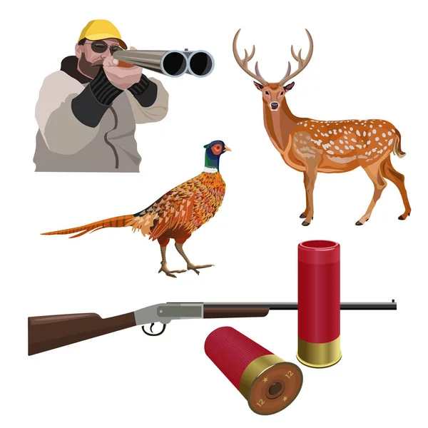 Conjunto de deportes de caza — Vector de stock