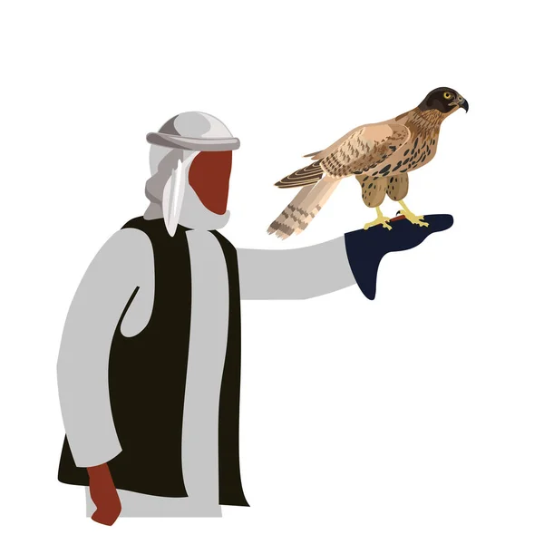 Falconer con su halcón — Archivo Imágenes Vectoriales
