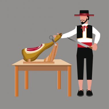 İspanyol adam jamon sunar