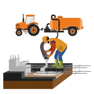 İşçi beton dökme