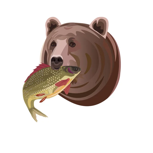 Medvěd s rybou — Stockový vektor