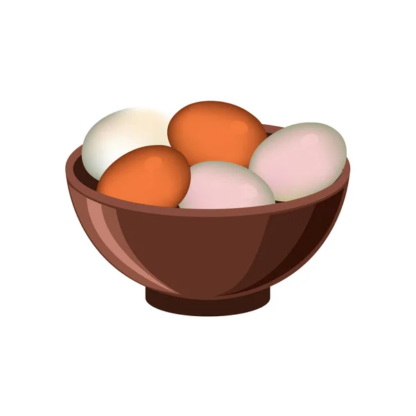 Bowl with eggs — Stock Vector