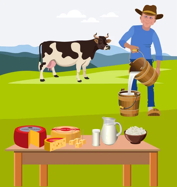 Молочні продукти ферми — стоковий вектор