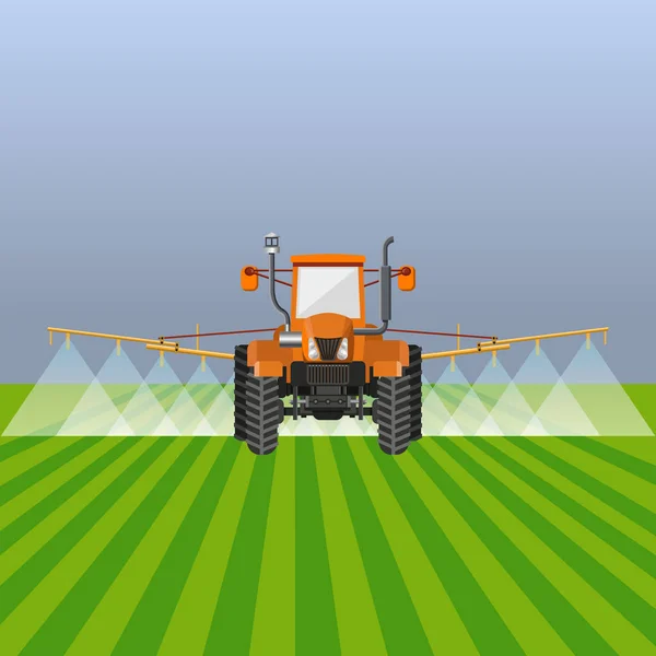 Campo irrigazione trattore — Vettoriale Stock