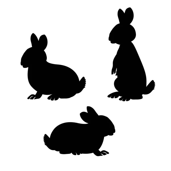 Three little rabbits — Stock Vector