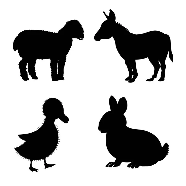 Set di animali da fattoria — Vettoriale Stock