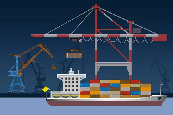 Námořní nákladní přístav — Stockový vektor