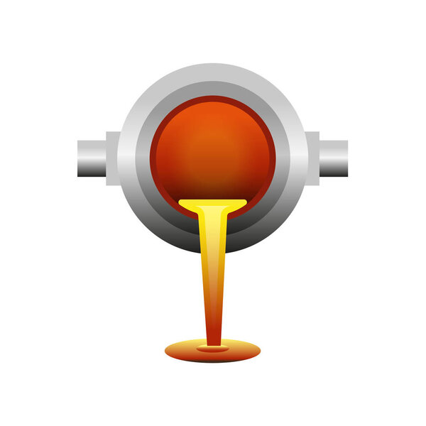 Плавленый металл, выливаемый из ковша
