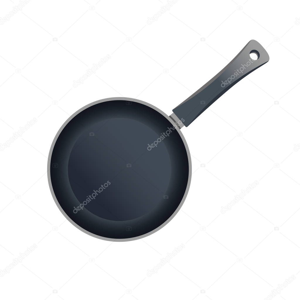Steel empty frying pan