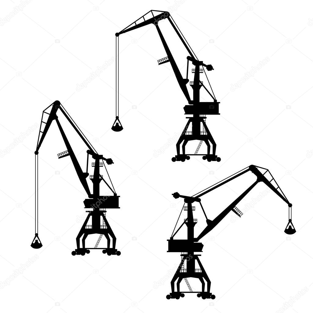 Set of port cranes