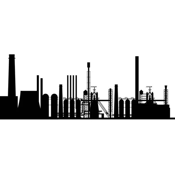 Silueta de la planta industrial — Archivo Imágenes Vectoriales