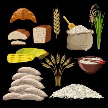 Vektör ekmek set