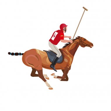 Bir at binme Polo oyuncusu