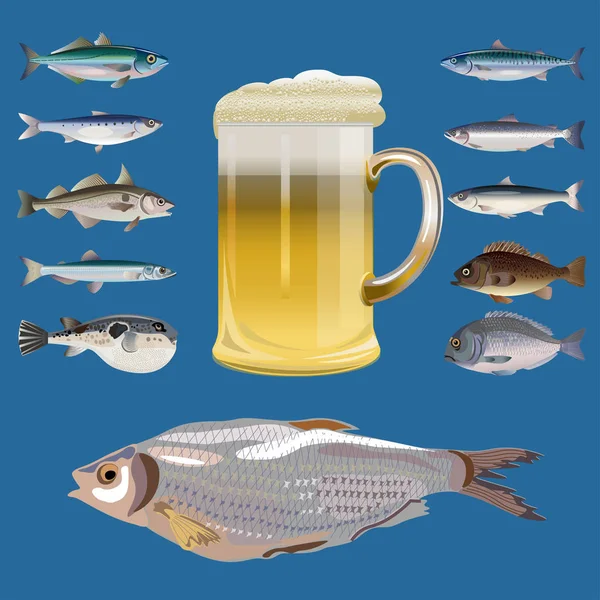 Balık seti ve bira