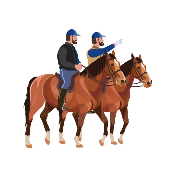 Dva jezdci na prostoru koní — Stockový vektor