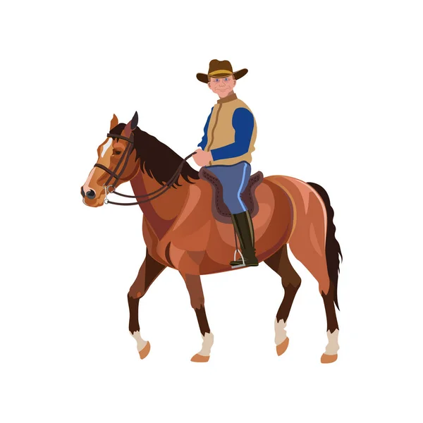 Hombre a caballo — Vector de stock