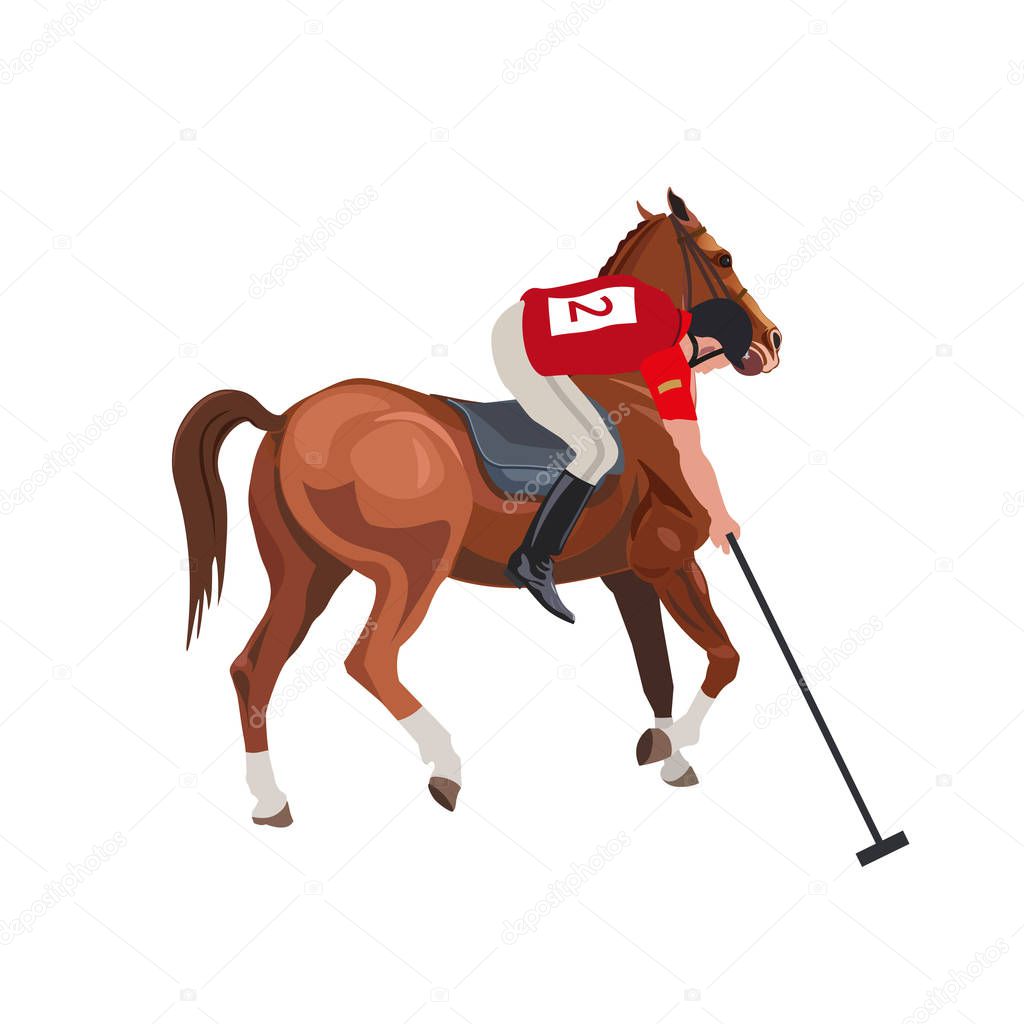 Polo player riding a horse