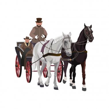 Horse-drawn carriage clipart
