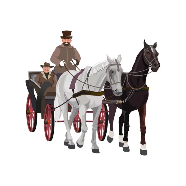 Chariot tiré par des chevaux — Image vectorielle