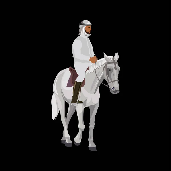 Jinete árabe a caballo — Vector de stock
