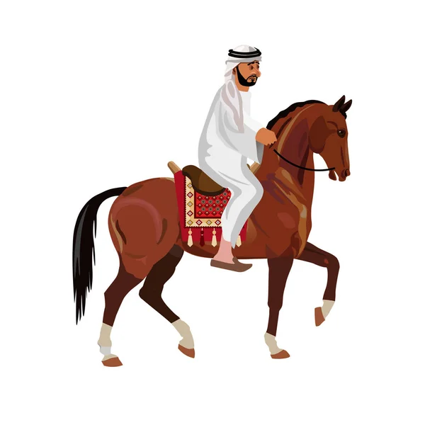 Cavalier arabe à cheval — Image vectorielle