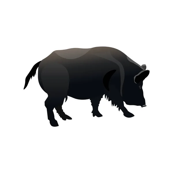 Single wild boar — Stock Vector