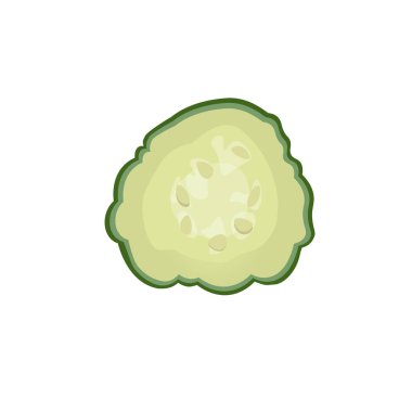 Yeşil salatalığı kes, düz biçimli vektör