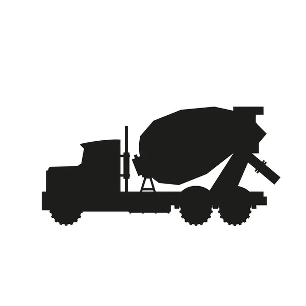 Silhouette Concrete Mixer Truck Vector Illustration Isolated White Background Vector Graphics