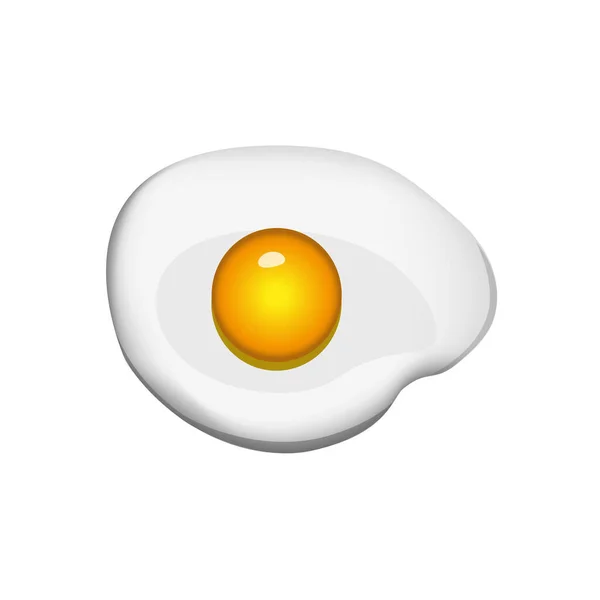 One fried egg isolated on white background — Stock Vector