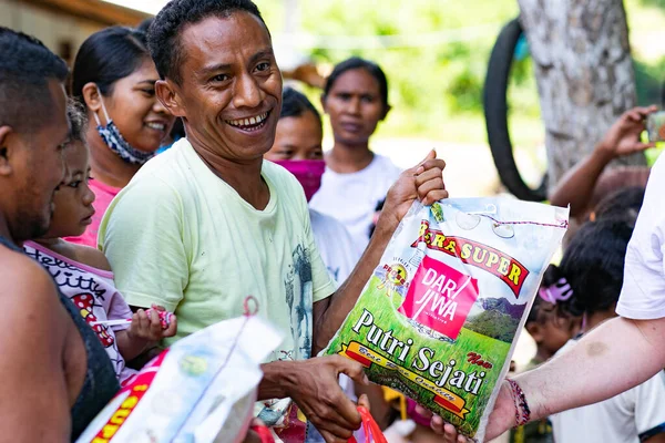 Bali Indonésie Dubna 2020 Humanitární Pomoc Při Pandemii Bali Indonésii — Stock fotografie